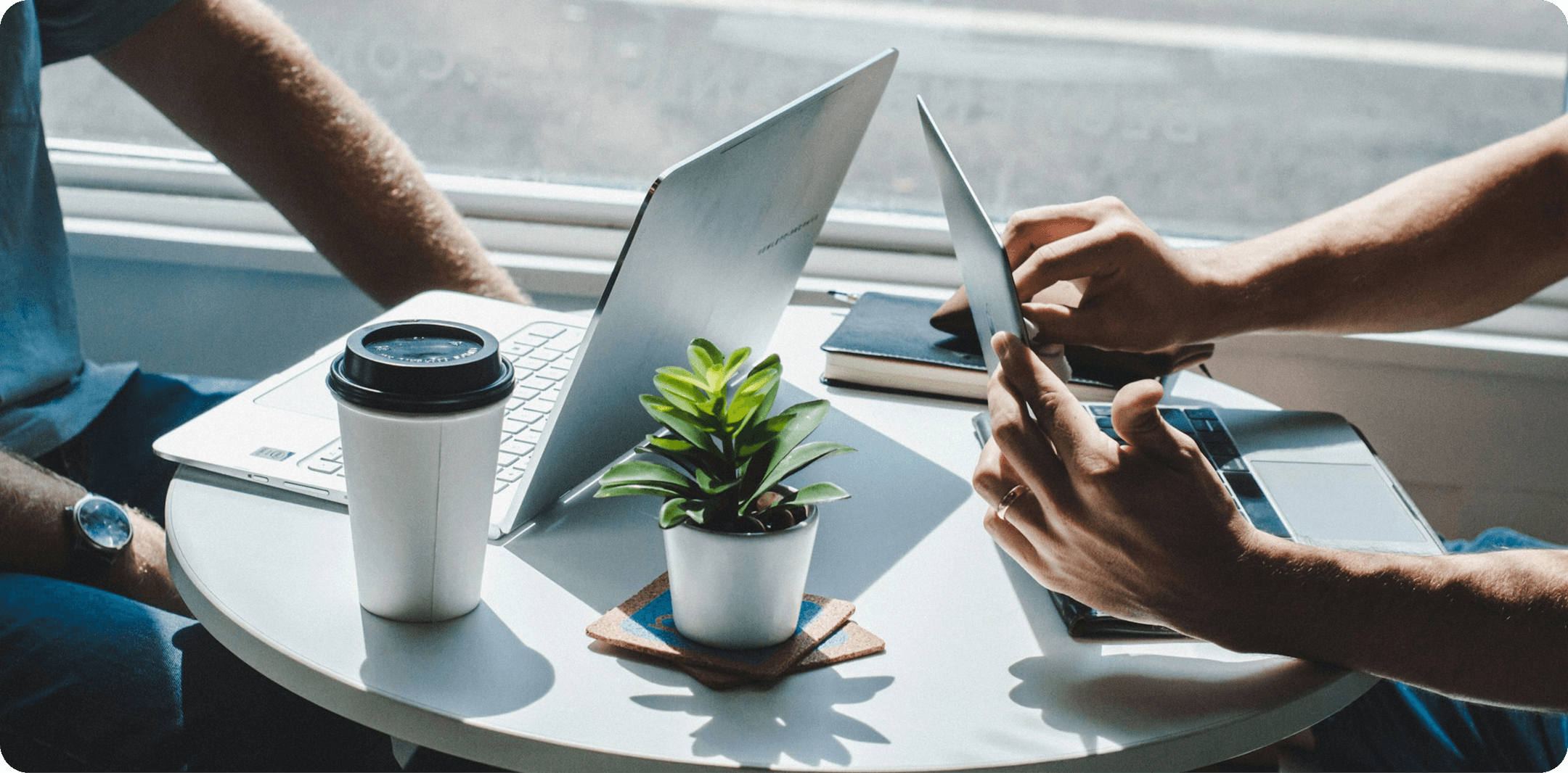 Advisors reviewing documents