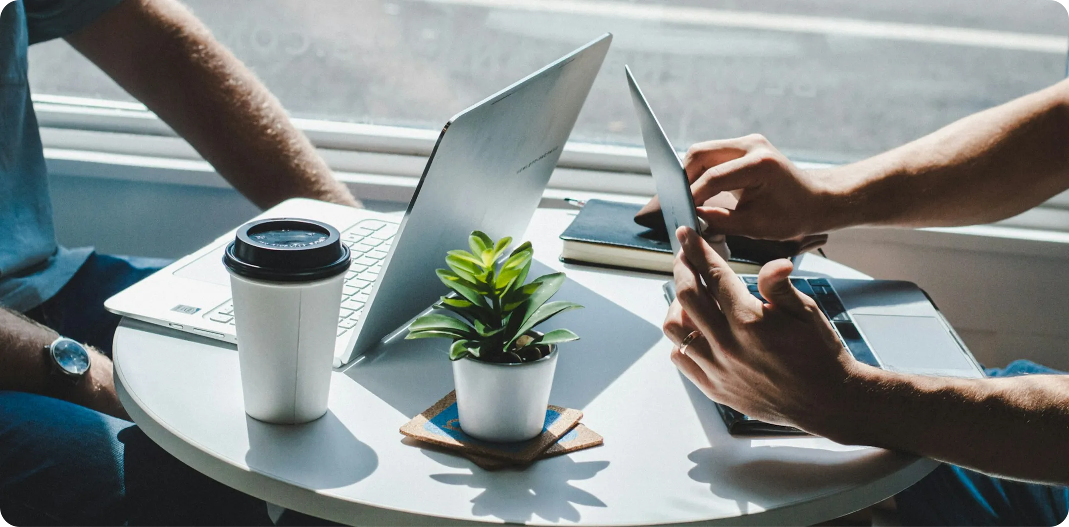 Advisors reviewing documents