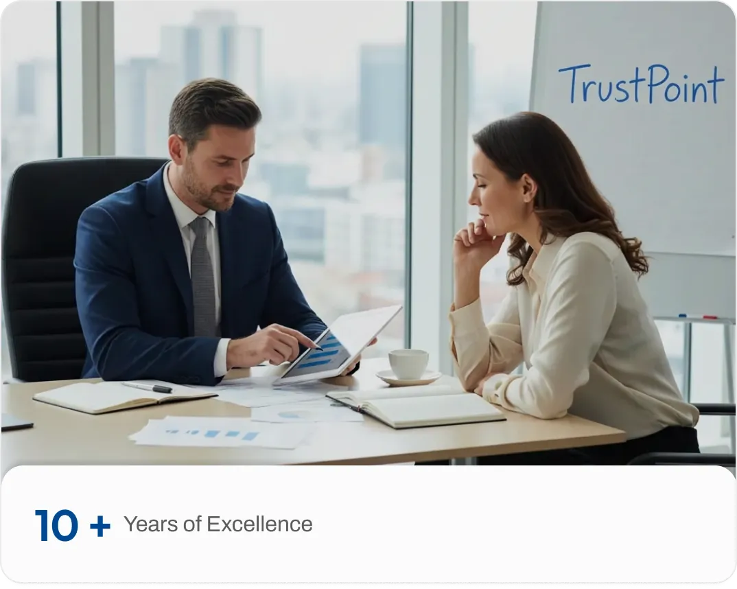 TrustPoint Consulting advisor discussing a UAE company formation plan with a client